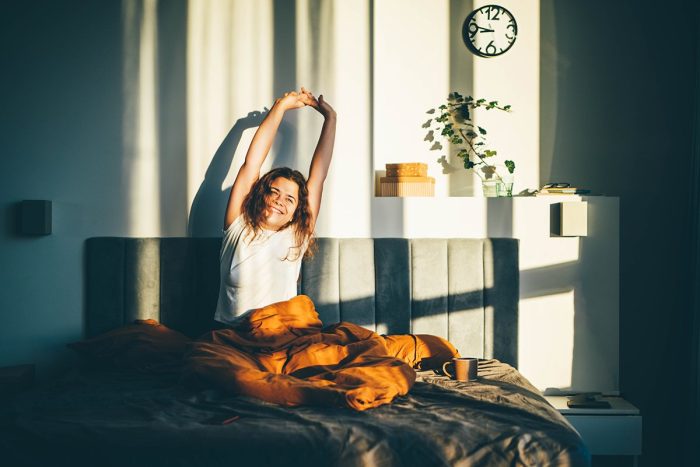 woman waking up woman waking up