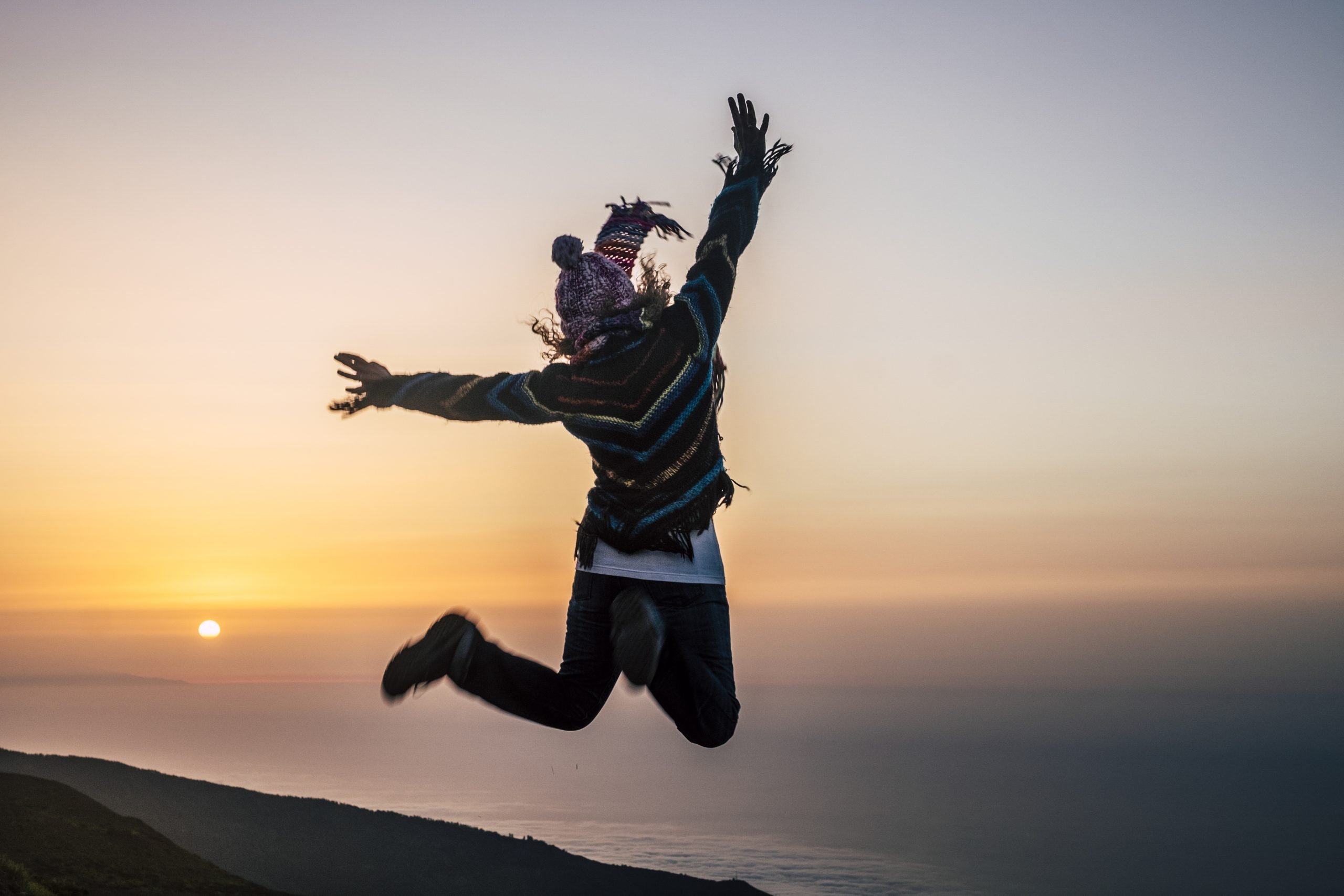 healthy person jumping